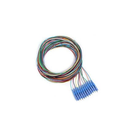 Cable Wholesale 12 Strand Fiber Pigtail, 9/125 Singlemode(Blue Boot), LC/UPC, 3 meter 15F1-02112